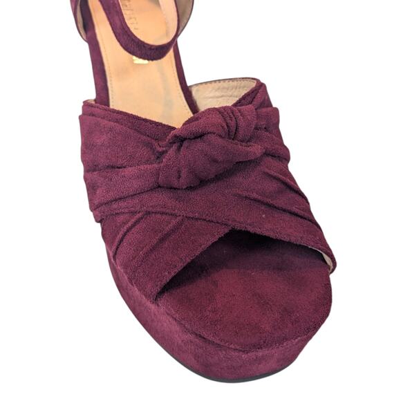 Chelsea Crew Get a Lift Burgundy Platform Heel Faux Suede Women’s size 40 - Picture 10 of 13